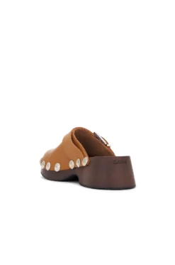 Ganni Retro Leather Clog Tiger's Eye -Nike Store GANR WZ56 V3