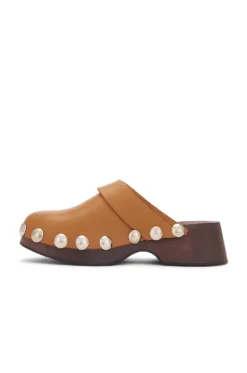 Ganni Retro Leather Clog Tiger's Eye -Nike Store GANR WZ56 V5
