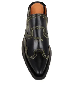Ganni Embroidered Western Mule Black & Yellow 8 Ganni Embroidered Western Mule Black & Yellow -Nike Store GANR WZ84 V4