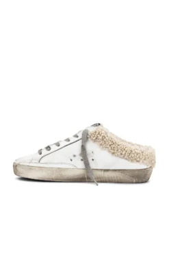 Golden Goose Superstar Sabot Shearling Sneaker White, Silver, & Beige 10 Golden Goose Superstar Sabot Shearling Sneaker White, Silver, & Beige -Nike Store GGOR WZ304 V5