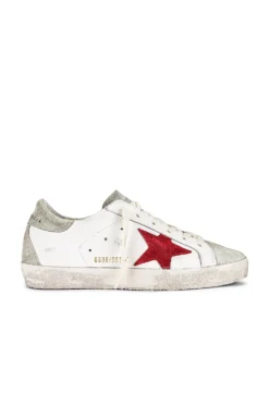 Golden Goose Super-Star Sneaker White, Ice, & Red