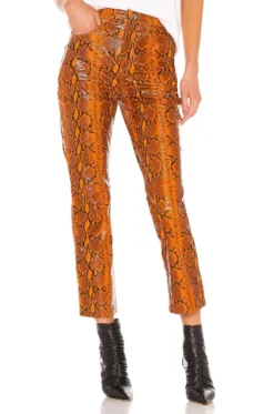 Shiloh Leather Pant Orange Snake