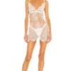 HANKY PANKY X Monique Luhillier High Low Babydoll With G String Silk White
