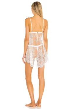 HANKY PANKY X Monique Luhillier High Low Babydoll With G String Silk White -Nike Store HANK WI635 V3