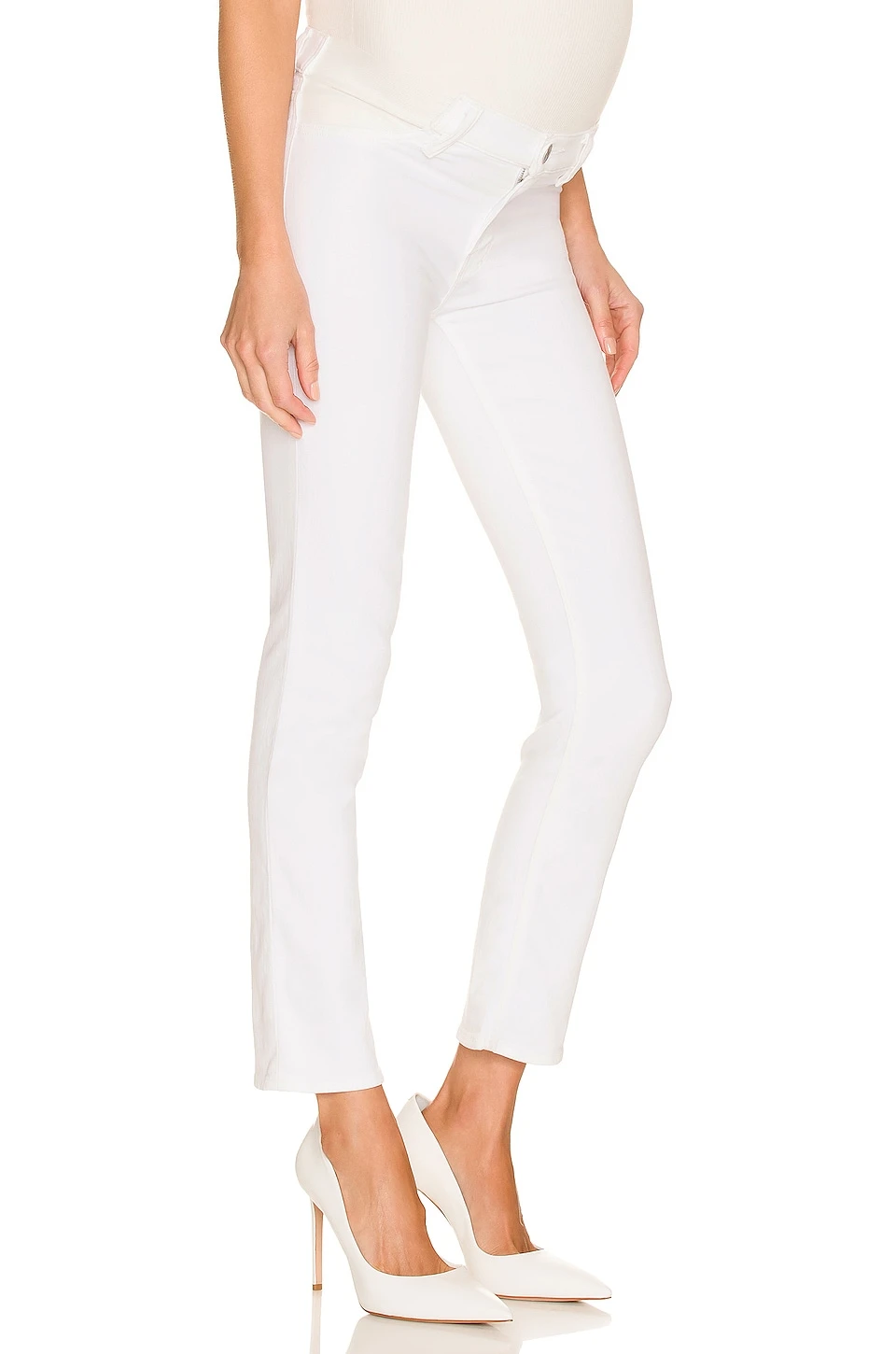 Nico Maternity Midrise Straight Ankle White 1 Nico Maternity Midrise Straight Ankle White