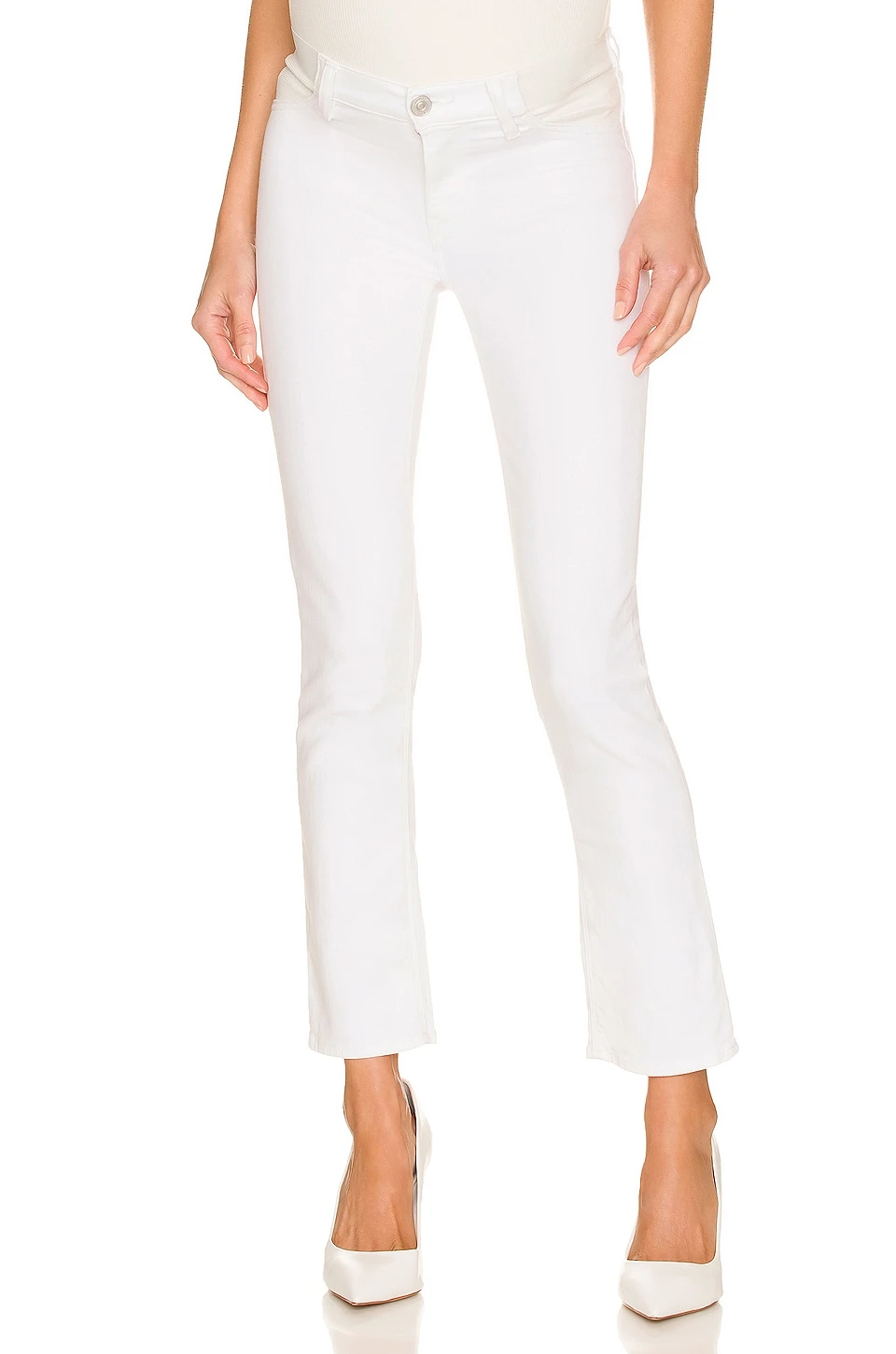 Nico Maternity Midrise Straight Ankle White 2 Nico Maternity Midrise Straight Ankle White - Image 2