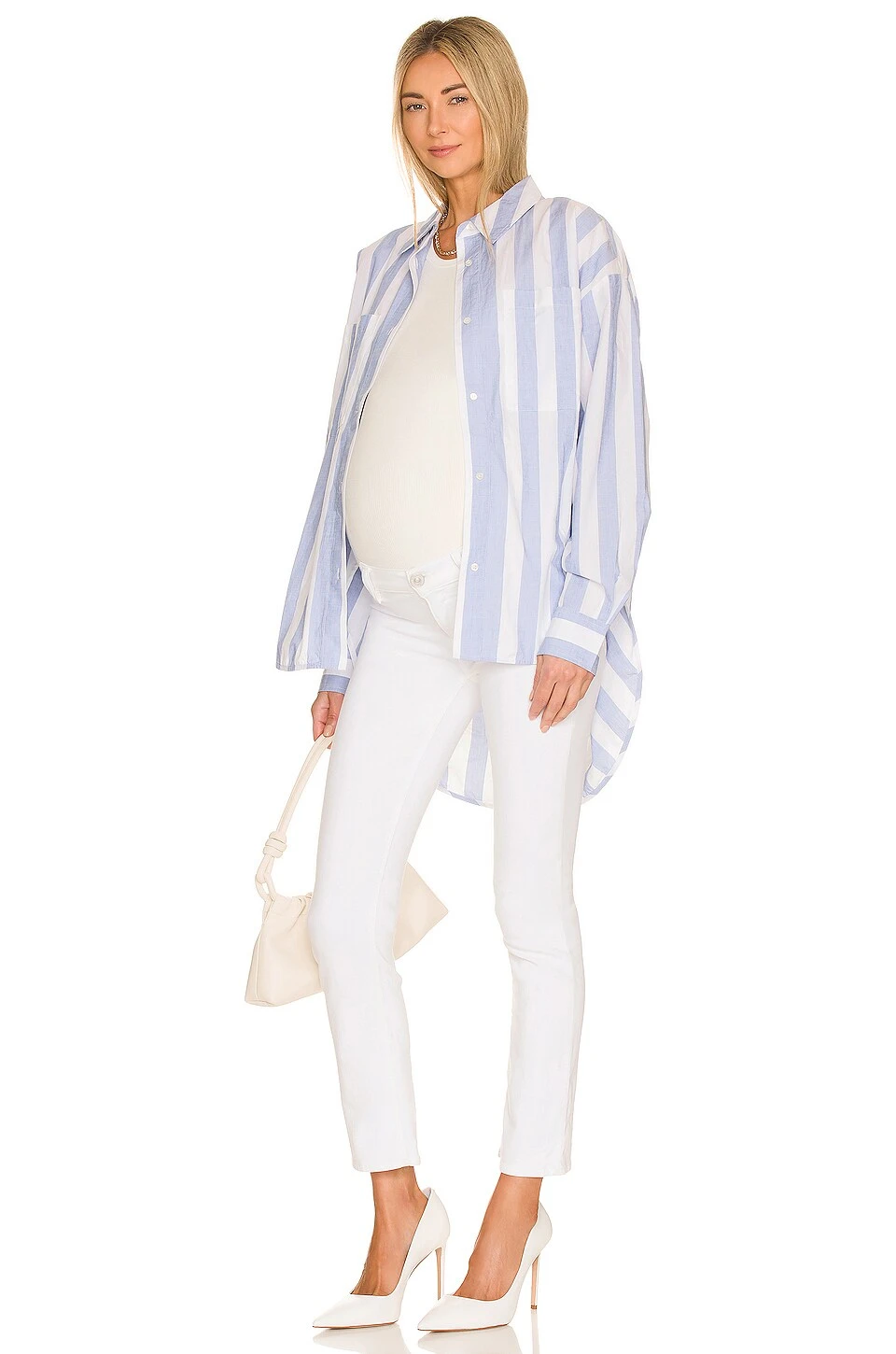 Nico Maternity Midrise Straight Ankle White 5 Nico Maternity Midrise Straight Ankle White - Image 5