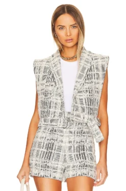 IRO Quira Vest Ecru & Black