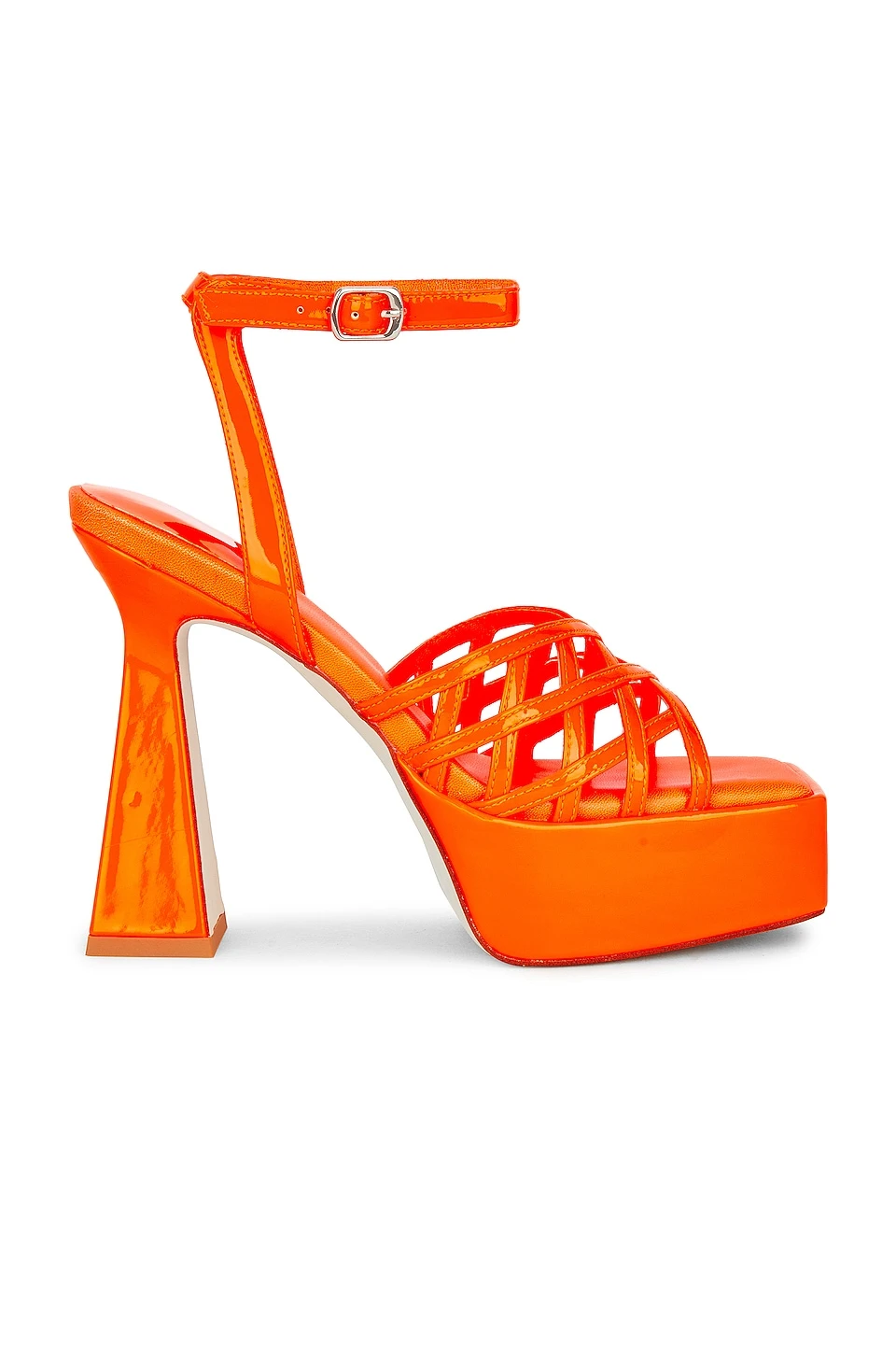 Jeffrey Campbell Modest Sandal Orange Patent 1 Jeffrey Campbell Modest Sandal Orange Patent