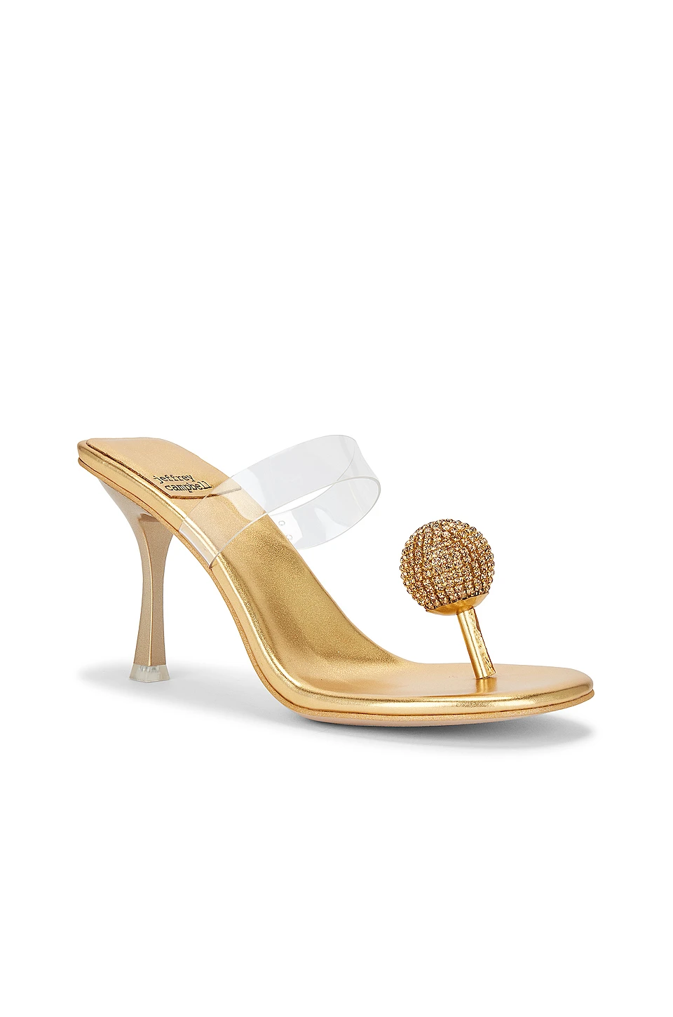 Jeffrey Campbell Polished Sandal Gold Clear 2 Jeffrey Campbell Polished Sandal Gold Clear - Image 2
