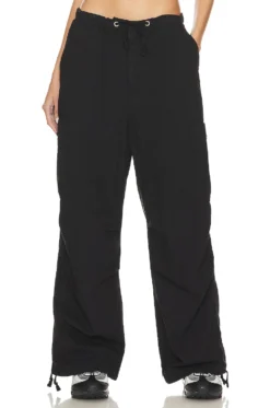 Jaded London Parachute Cargo Pants Black