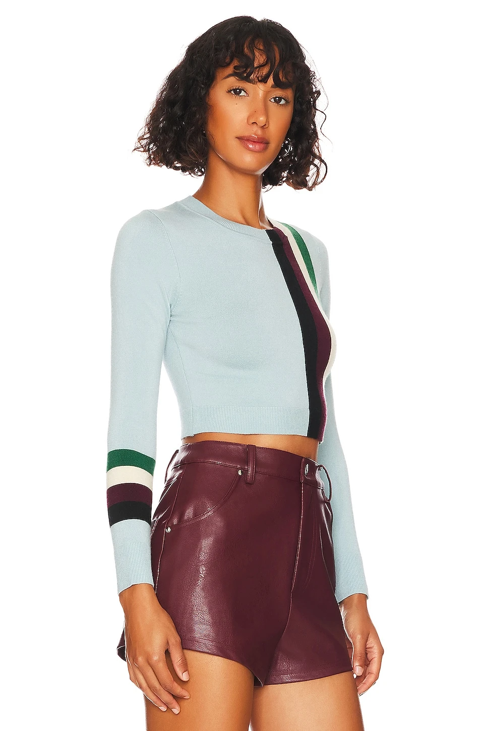 Long Sleeve Crop Sweater Pool Stripes 2 Long Sleeve Crop Sweater Pool Stripes - Image 2