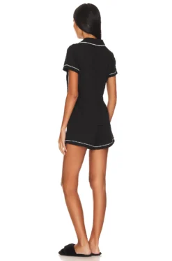 Lilly Short Sleeve Short Pajama Set Noir 5 Lilly Short Sleeve Short Pajama Set Noir -Nike Store JRNE WI77 V3