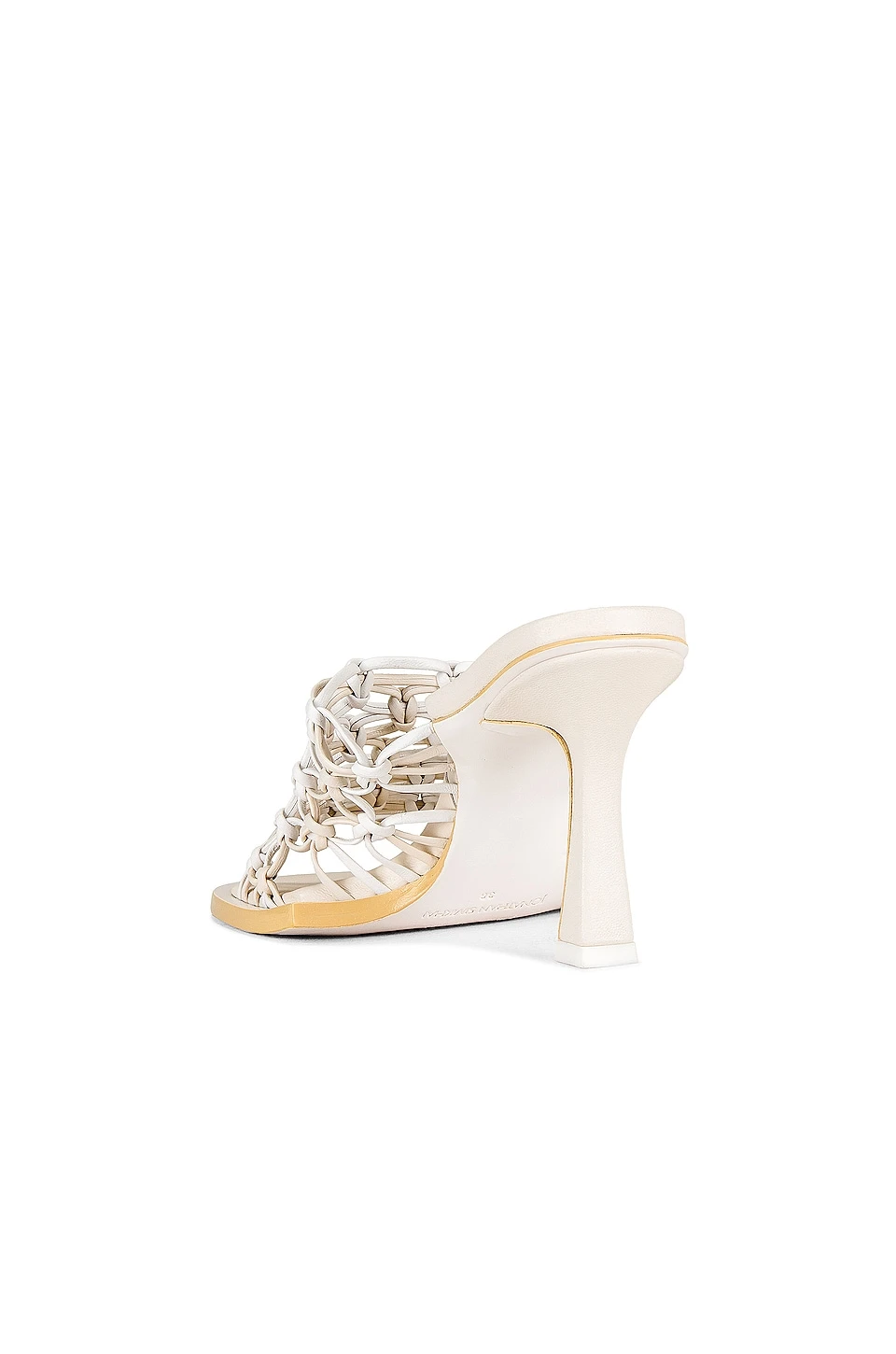 Theo Lattice Mule Heeled Sandals Ivory White 3 Theo Lattice Mule Heeled Sandals Ivory White - Image 3