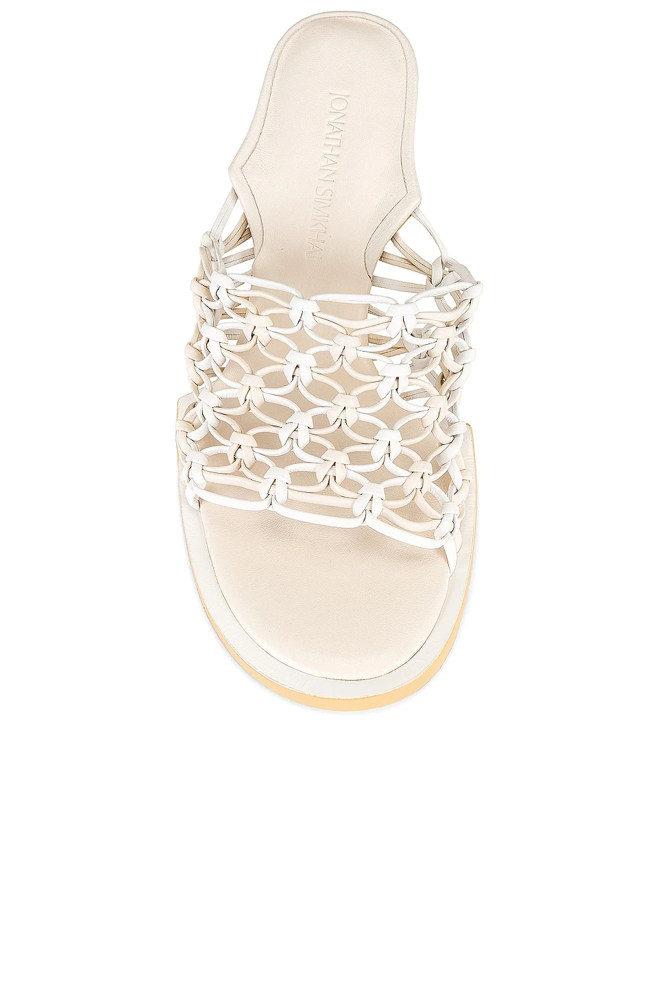 Theo Lattice Mule Heeled Sandals Ivory White 4 Theo Lattice Mule Heeled Sandals Ivory White - Image 4