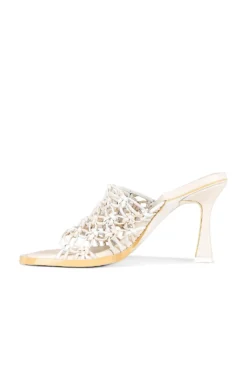 Theo Lattice Mule Heeled Sandals Ivory White 9 Theo Lattice Mule Heeled Sandals Ivory White -Nike Store JSKI WZ19 V5
