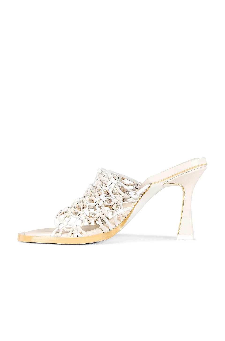 Theo Lattice Mule Heeled Sandals Ivory White 5 Theo Lattice Mule Heeled Sandals Ivory White - Image 5