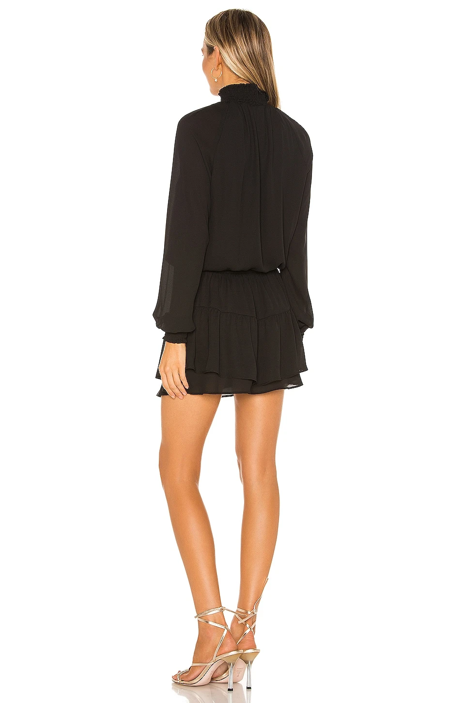 X REVOLVE Smocked Turtleneck Dress Black 3 X REVOLVE Smocked Turtleneck Dress Black - Image 3