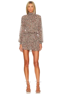 Turtleneck Ruffle Skirt Mini Dress Melba