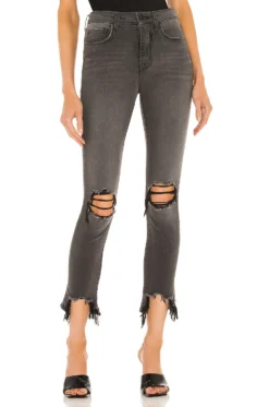 High Line High Rise Skinny Destructed Vintage Grey Destruct