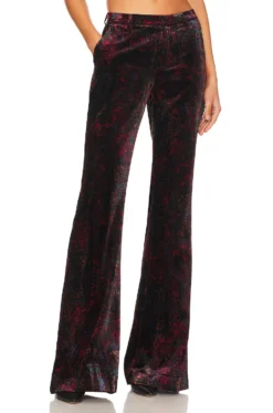 Lane Flared Trouser Black & Red Medallion Paisley