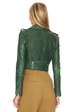 X REVOLVE Ciara Leather Jacket Bottle Green -Nike Store LARX WO175 V3