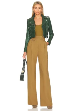 X REVOLVE Ciara Leather Jacket Bottle Green -Nike Store LARX WO175 V4