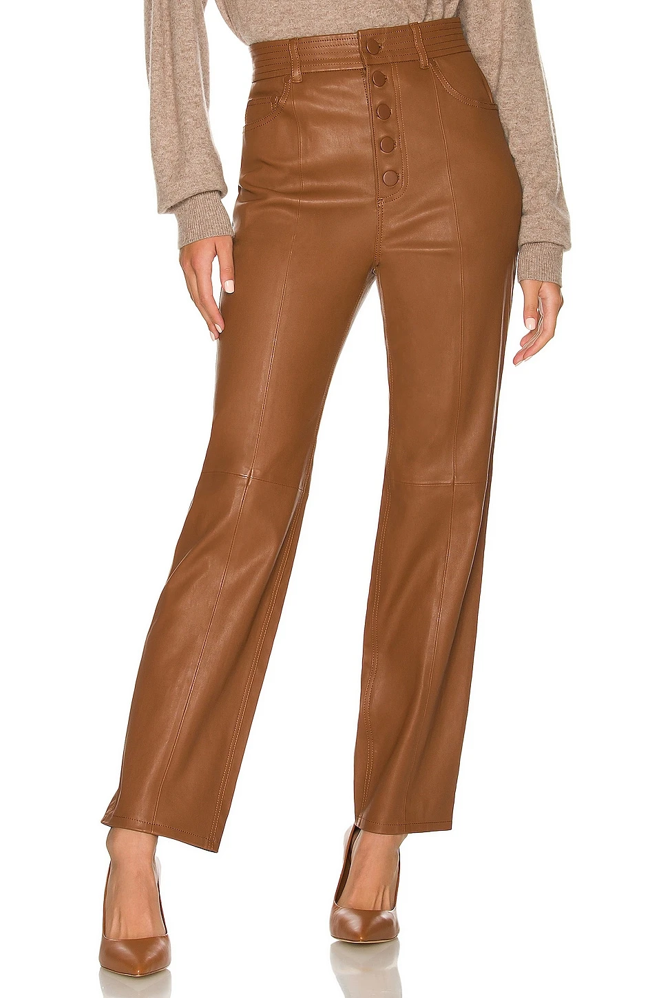 The Kristina Leather Pant Brown 1 The Kristina Leather Pant Brown