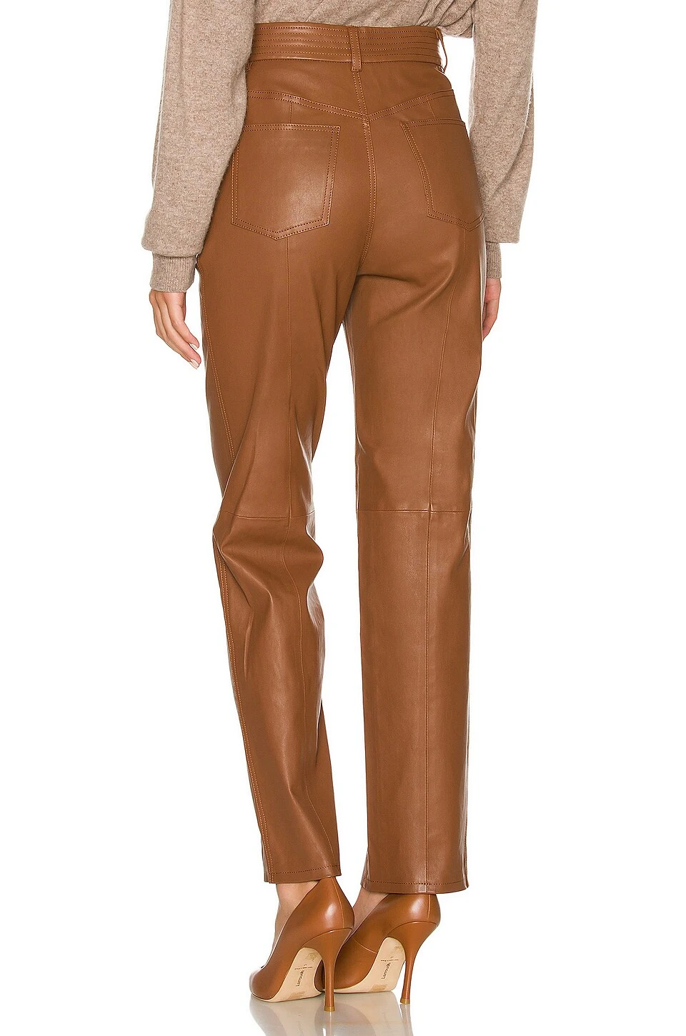 The Kristina Leather Pant Brown 3 The Kristina Leather Pant Brown - Image 3