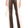 The Hanriette Leather Pant Brown & Ivory
