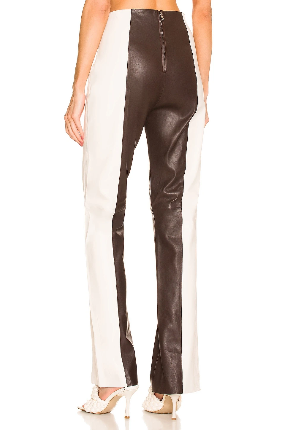 The Hanriette Leather Pant Brown & Ivory 3 The Hanriette Leather Pant Brown & Ivory - Image 3