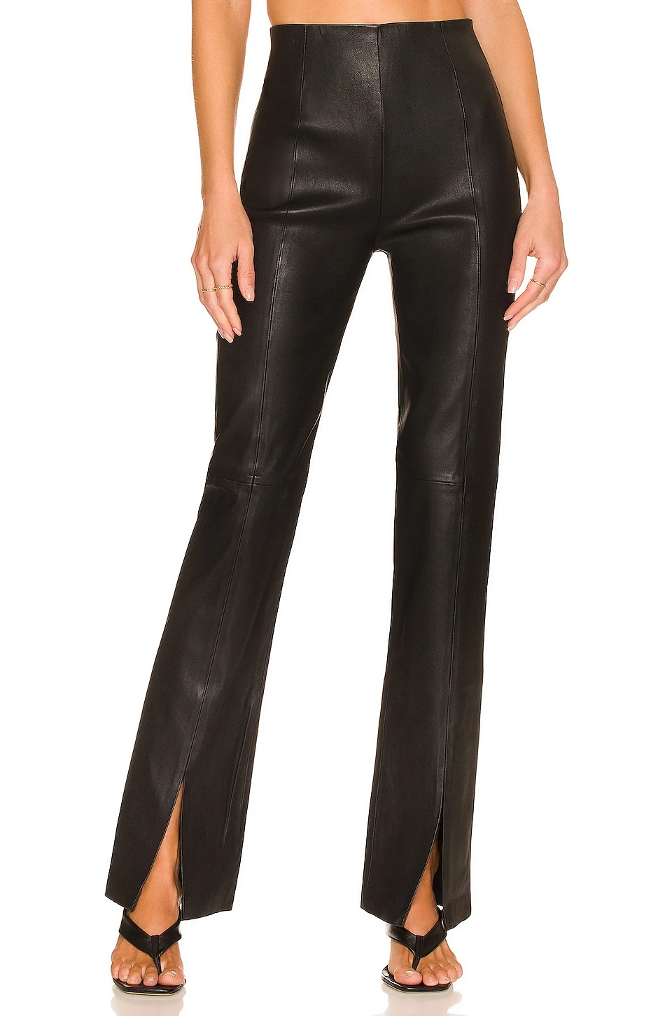 The Hanriette Leather Pant Brown & Ivory 5 The Hanriette Leather Pant Brown & Ivory - Image 5
