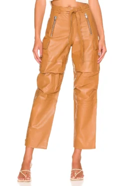 The Flo Leather Pant Camel
