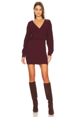 Fawna Sweater Dress Burgundy