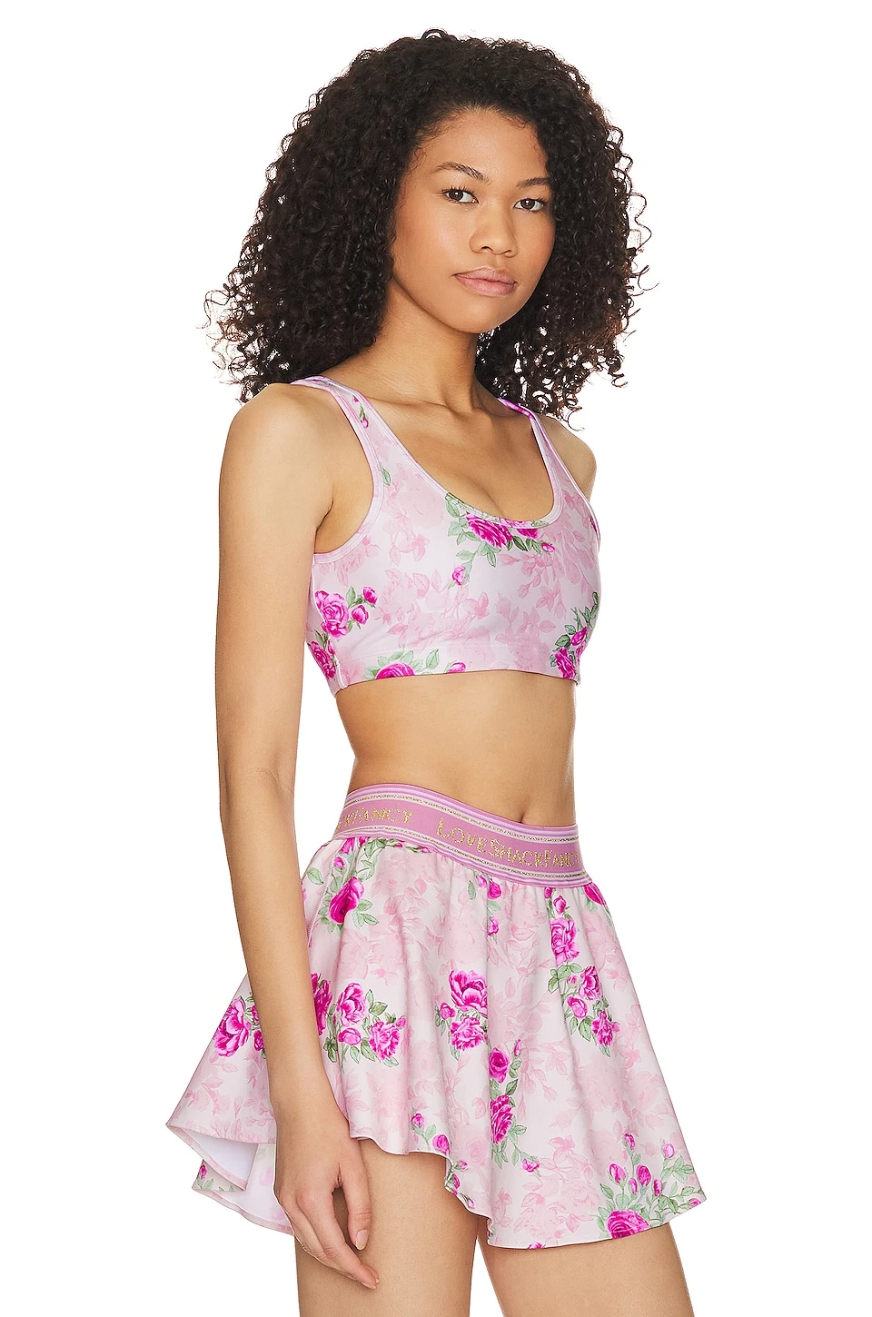 LoveShackFancy Ornice Sports Bra Pink Ivy 2 LoveShackFancy Ornice Sports Bra Pink Ivy - Image 2