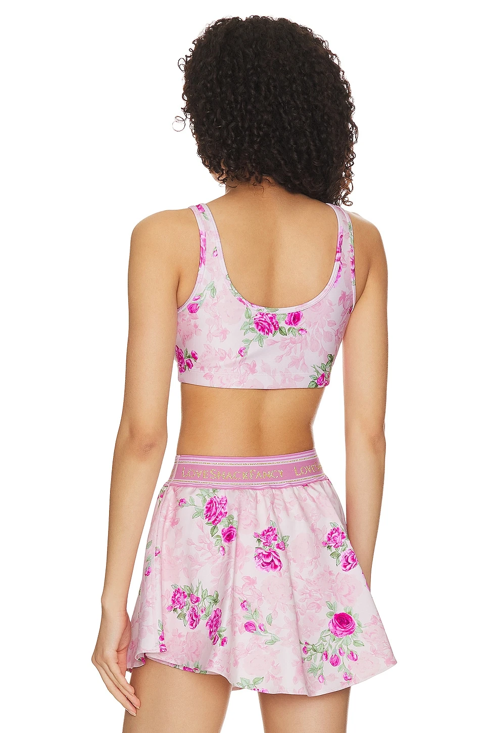 LoveShackFancy Ornice Sports Bra Pink Ivy 3 LoveShackFancy Ornice Sports Bra Pink Ivy - Image 3