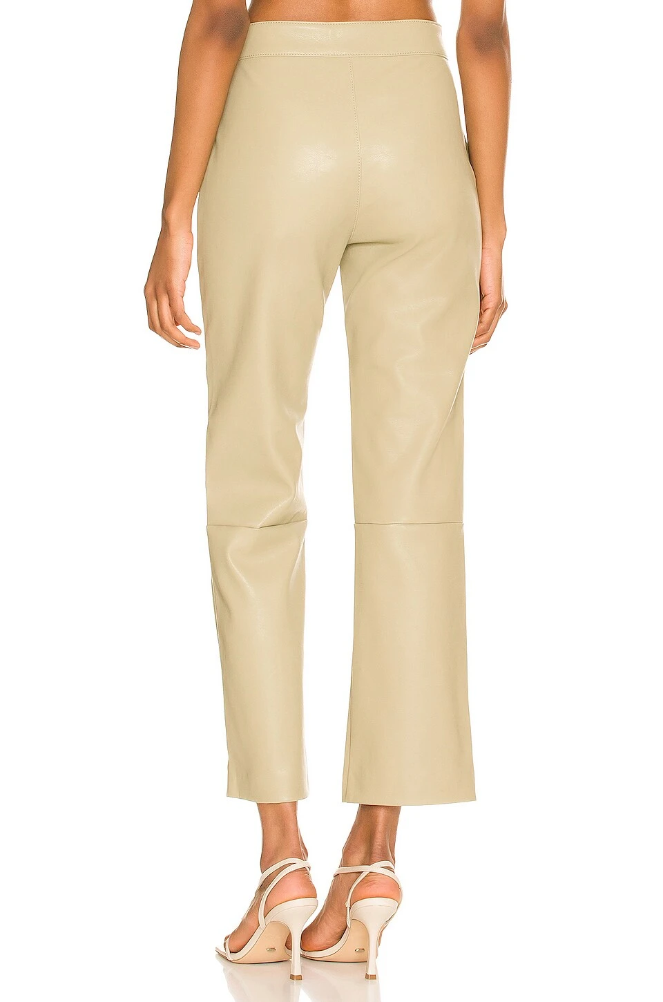 Vegan Leather Exposed Zip Pant Olive 3 Vegan Leather Exposed Zip Pant Olive - Image 3