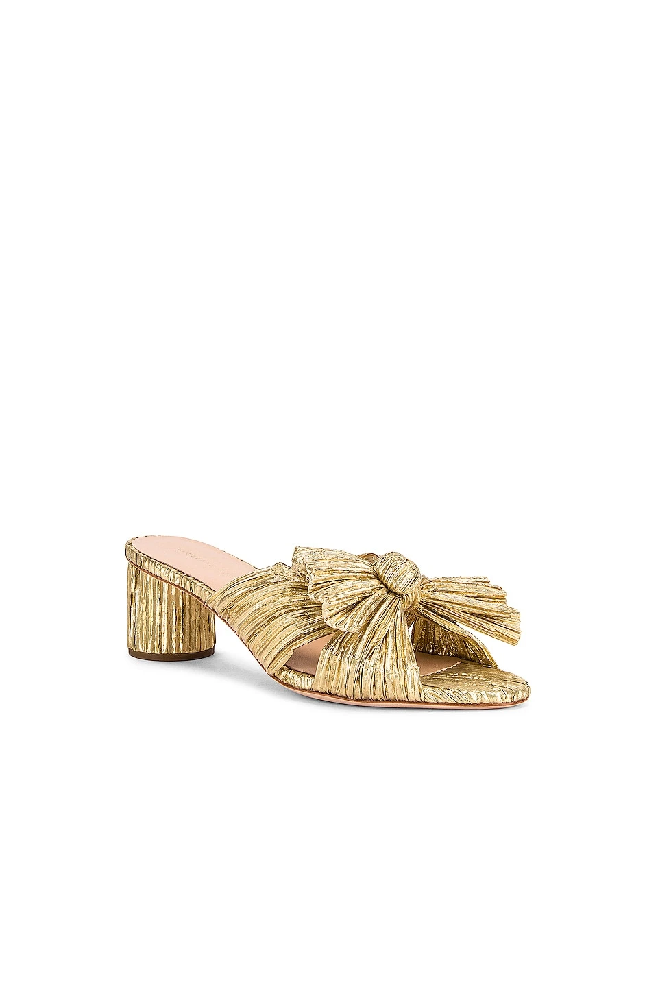 Loeffler Randall Emilia Pleated Knot Mule Gold 2 Loeffler Randall Emilia Pleated Knot Mule Gold - Image 2