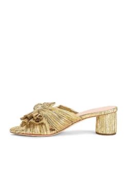 Loeffler Randall Emilia Pleated Knot Mule Gold 9 Loeffler Randall Emilia Pleated Knot Mule Gold -Nike Store LOEF WZ382 V5