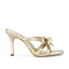 Loeffler Randall Margi Bow Mule Champagne Crinkle Metallic