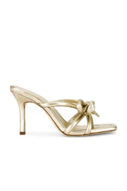 Loeffler Randall Margi Bow Mule Champagne Crinkle Metallic