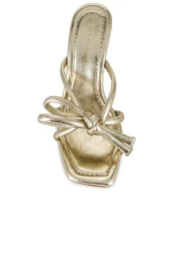 Loeffler Randall Margi Bow Mule Champagne Crinkle Metallic -Nike Store LOEF WZ399 V4