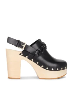 Loeffler Randall Paxton Platform Clog Black Vachetta