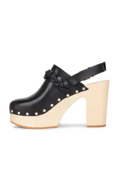 Loeffler Randall Paxton Platform Clog Black Vachetta -Nike Store LOEF WZ426 V5