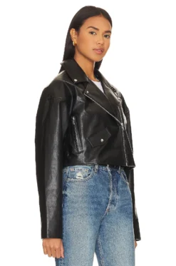 Baldwin Faux Leather Jacket Black -Nike Store LOVF WO501 V3