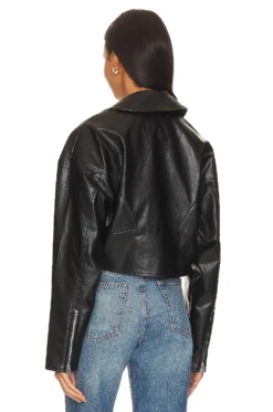 Baldwin Faux Leather Jacket Black -Nike Store LOVF WO501 V4