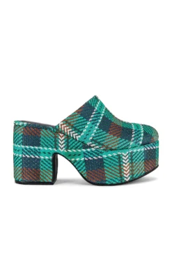 Miso Mule Tartan Multi Green