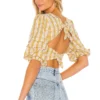 Gabby Top Yellow Plaid