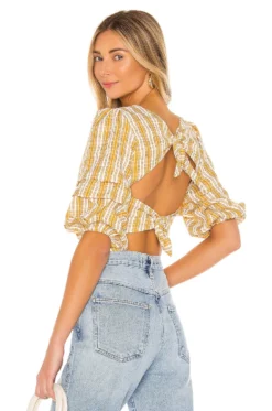 Gabby Top Yellow Plaid