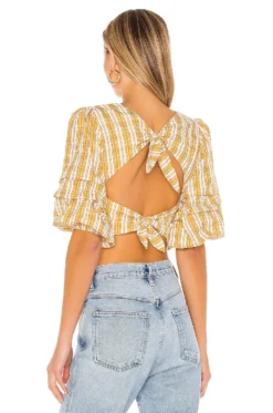 Gabby Top Yellow Plaid -Nike Store MALR WS490 V4